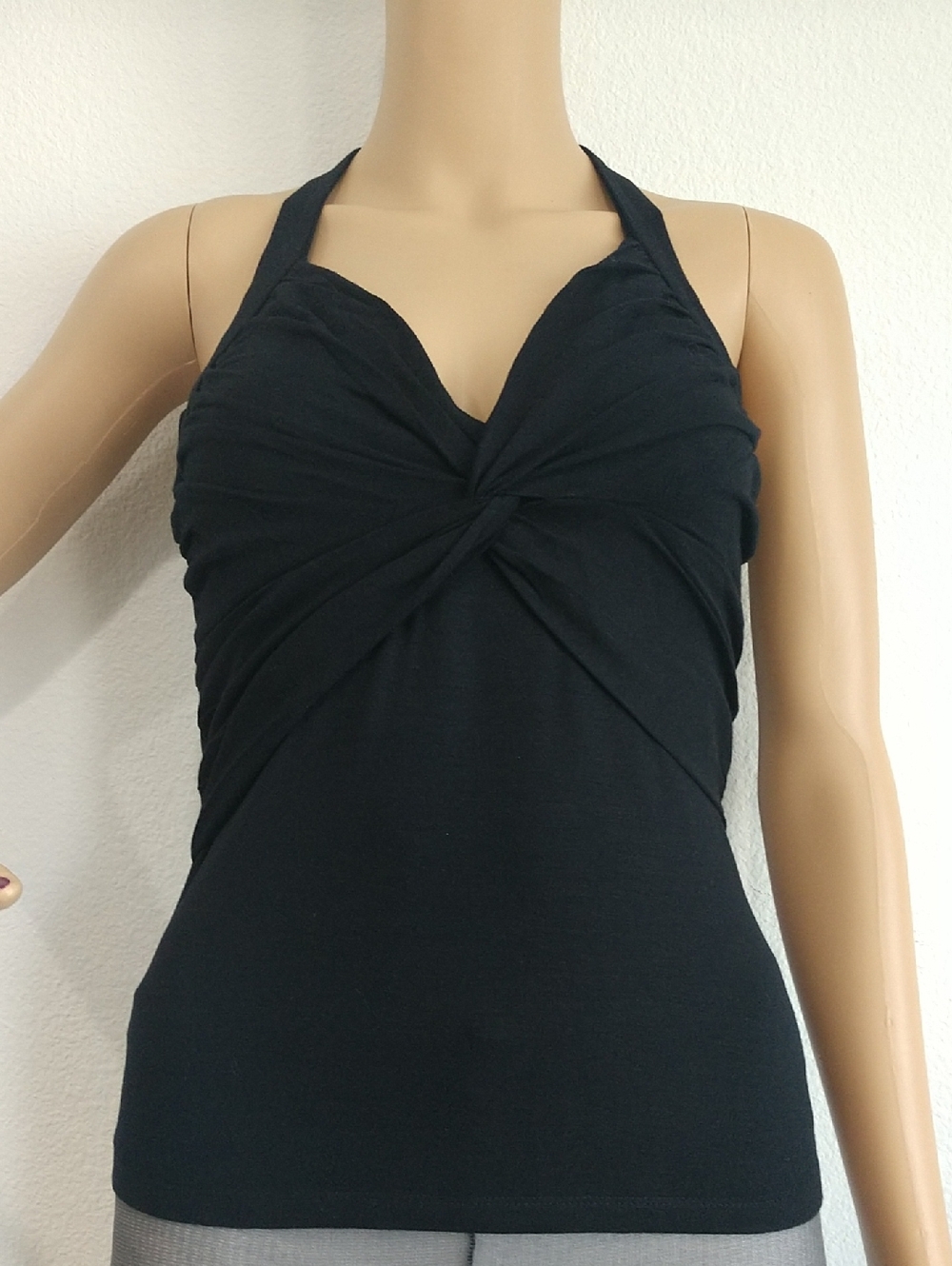 Shape FX Black Twist-Front Halter Top